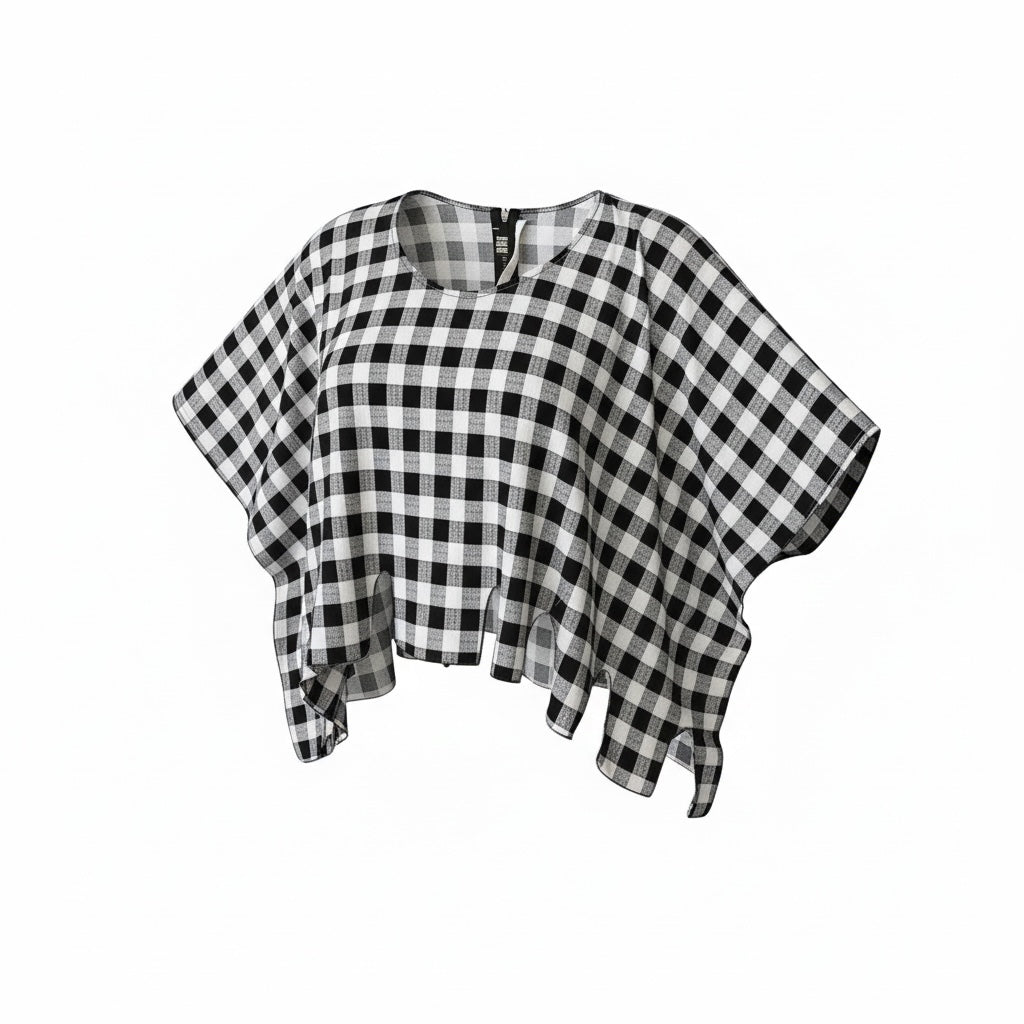 Naveed kort tuniekje zwart/wit one size voor alle maten tot maat 58