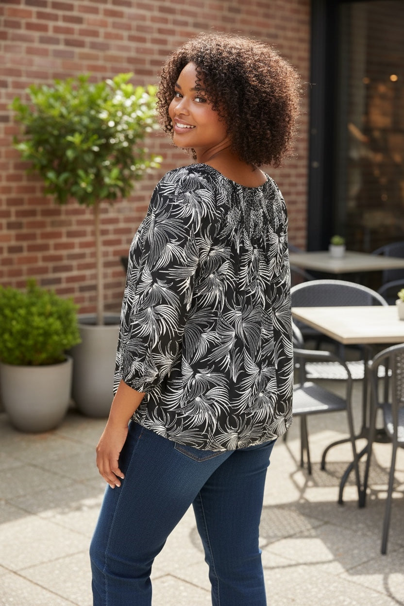 Magna Blouson, schwarz/weiß, Größe 56/58