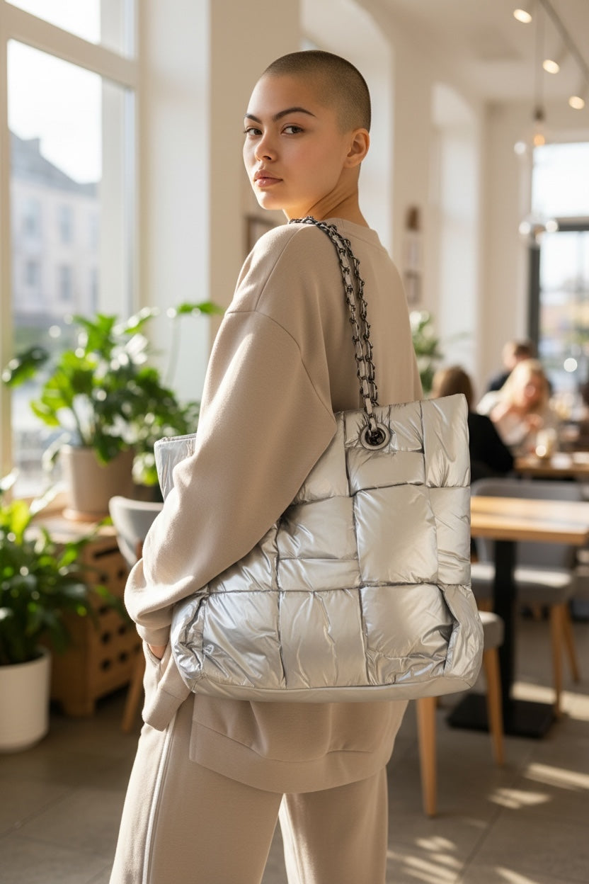 Tas Zilver gewatteerd