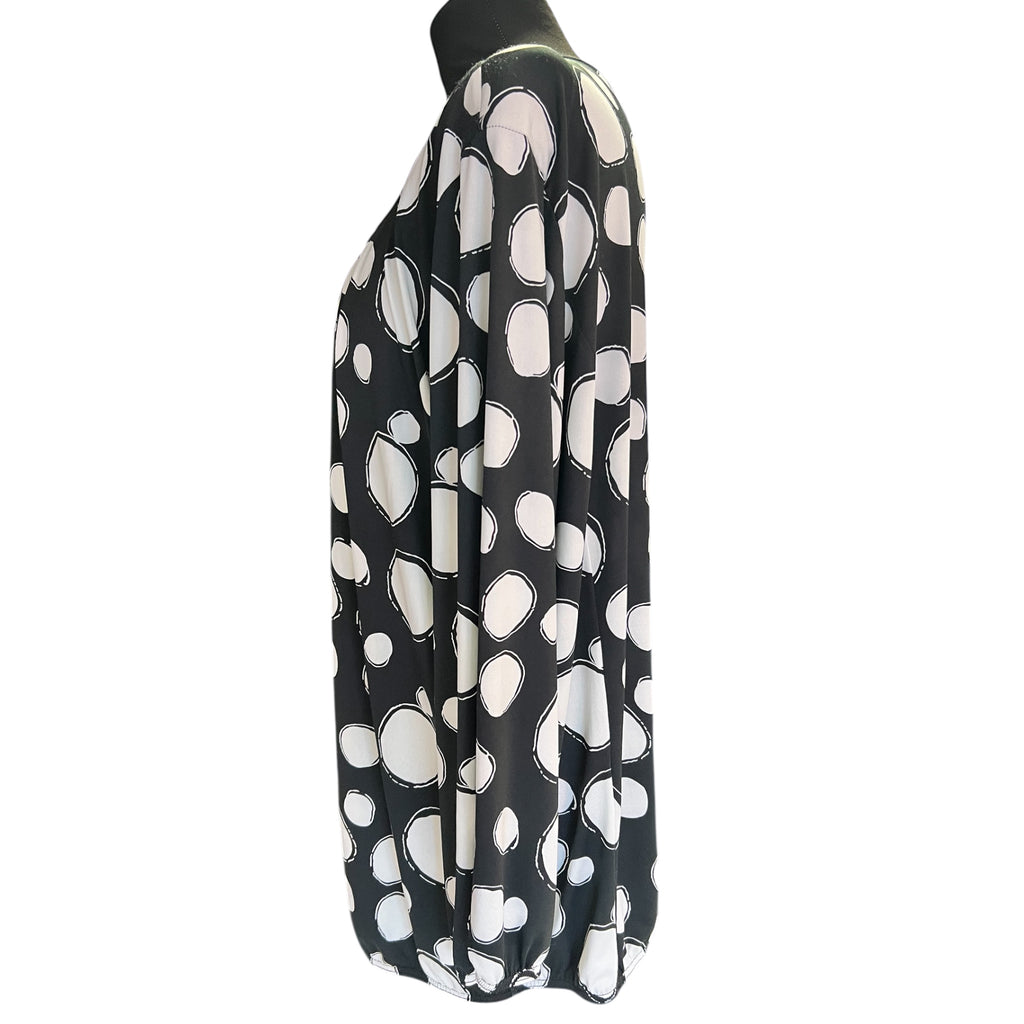 Magna blouson mt 52-54 zwart met witte bollen