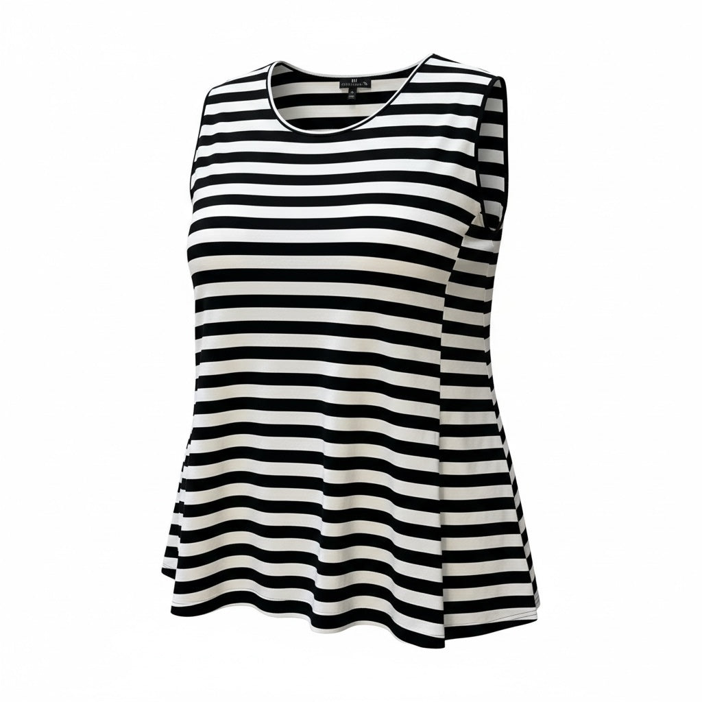 Naveed lange top zwart/wit gestreept mt  56/58