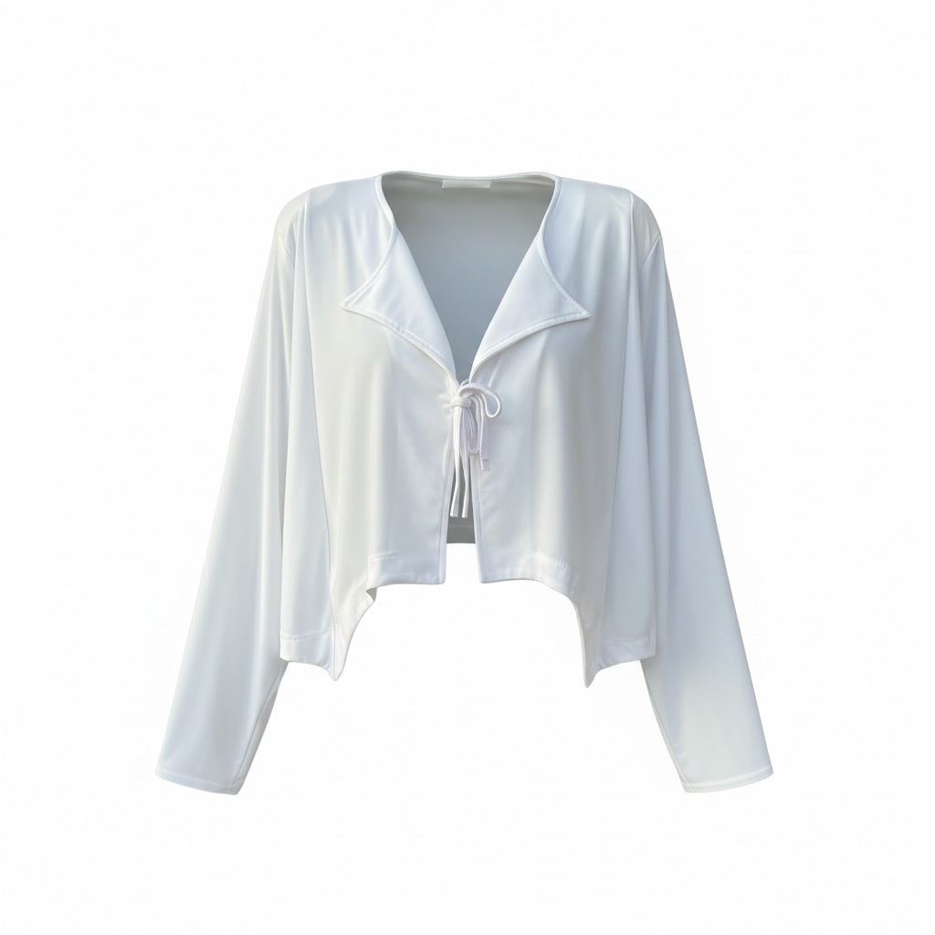 Naveed kort wit vestje asymmetrisch One size past voor 48 tot 52