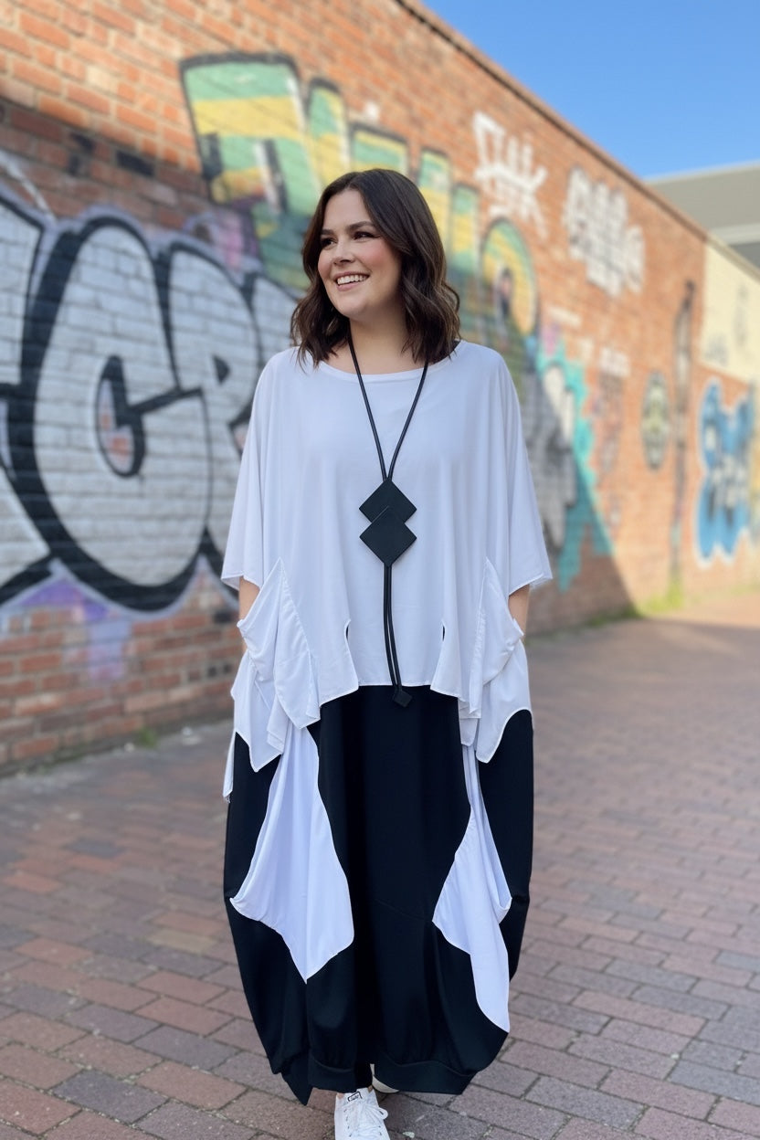 Naveed wijd kort apart tuniekje One size past tot maat 58