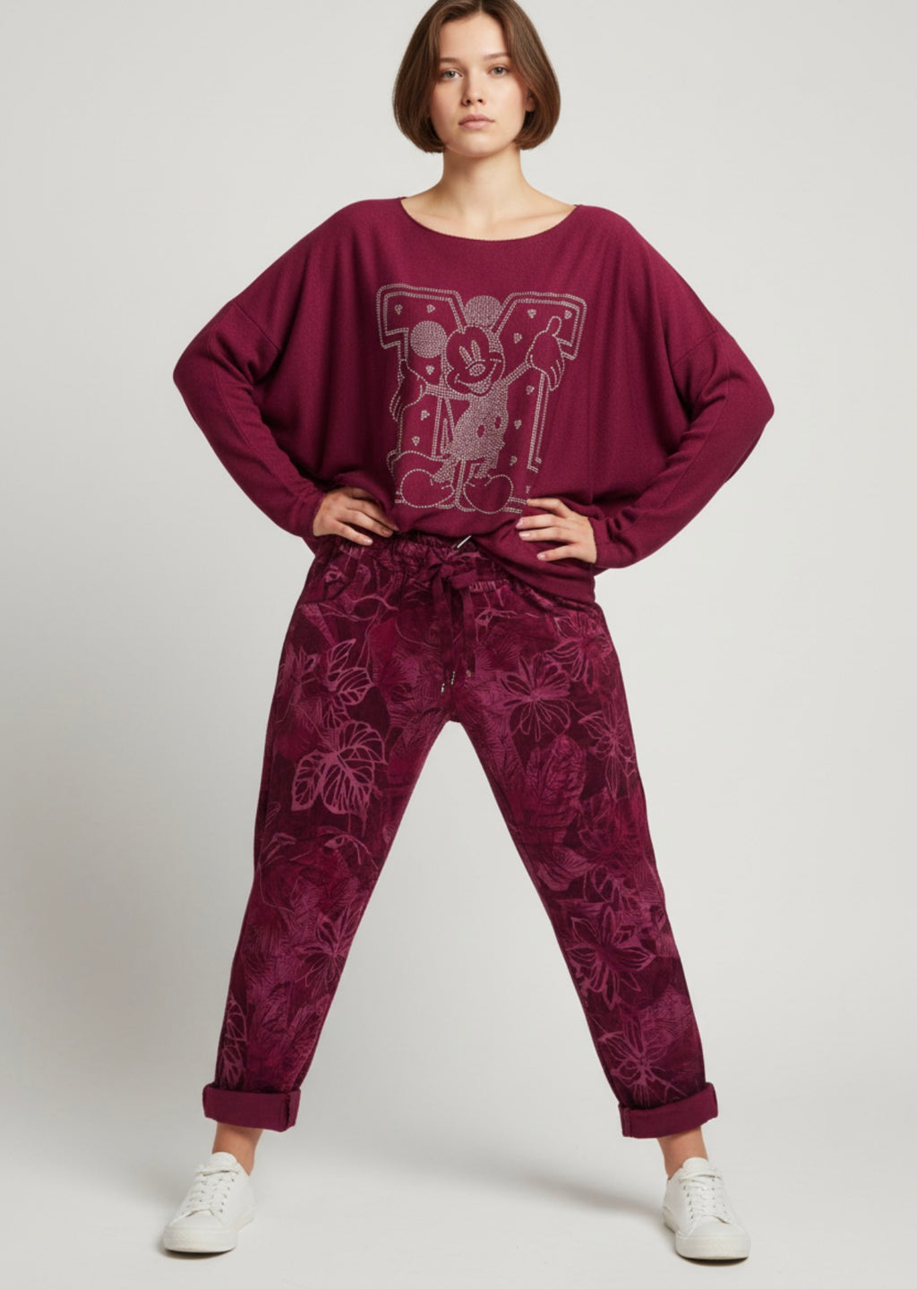 Jogger One size bordeaux past voor maat 38-40-42