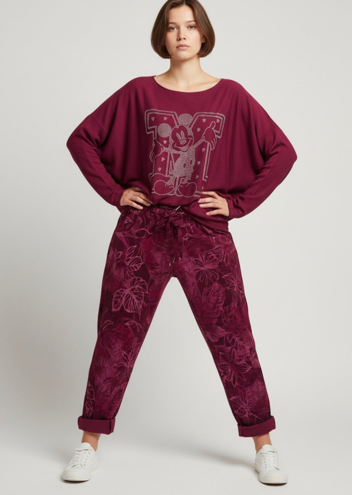Jogger One size bordeaux past voor maat 38-40-42
