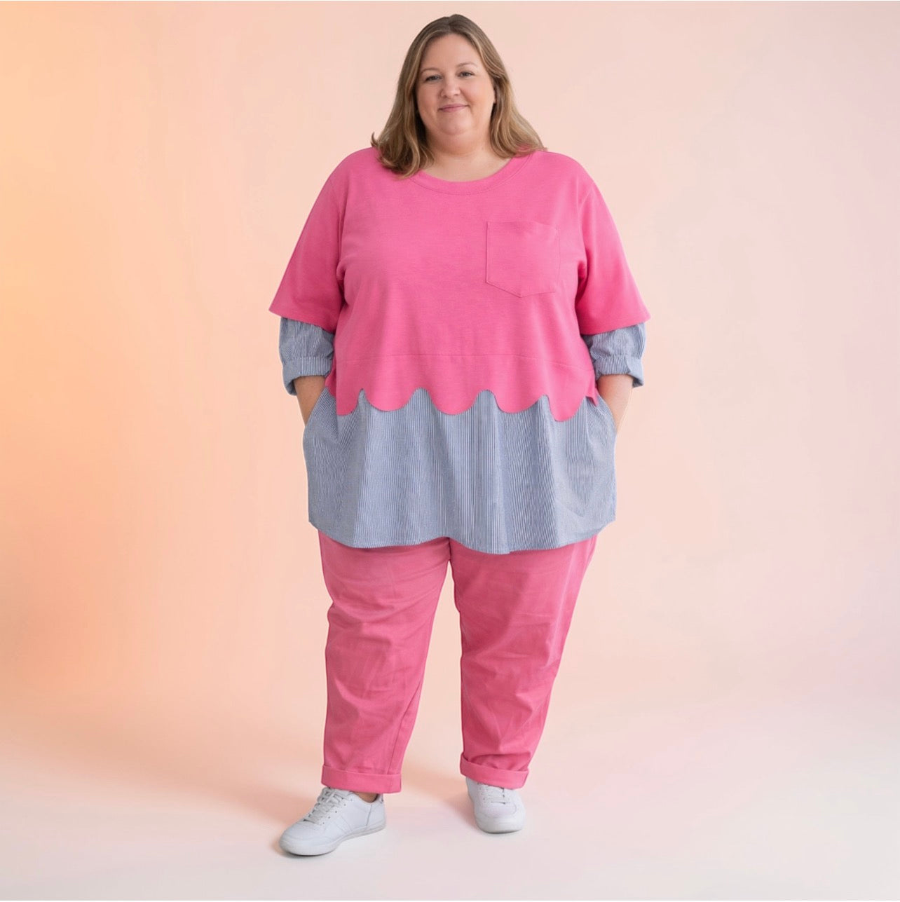 La Bass blouse shirt One size past voor maat 52-54-56