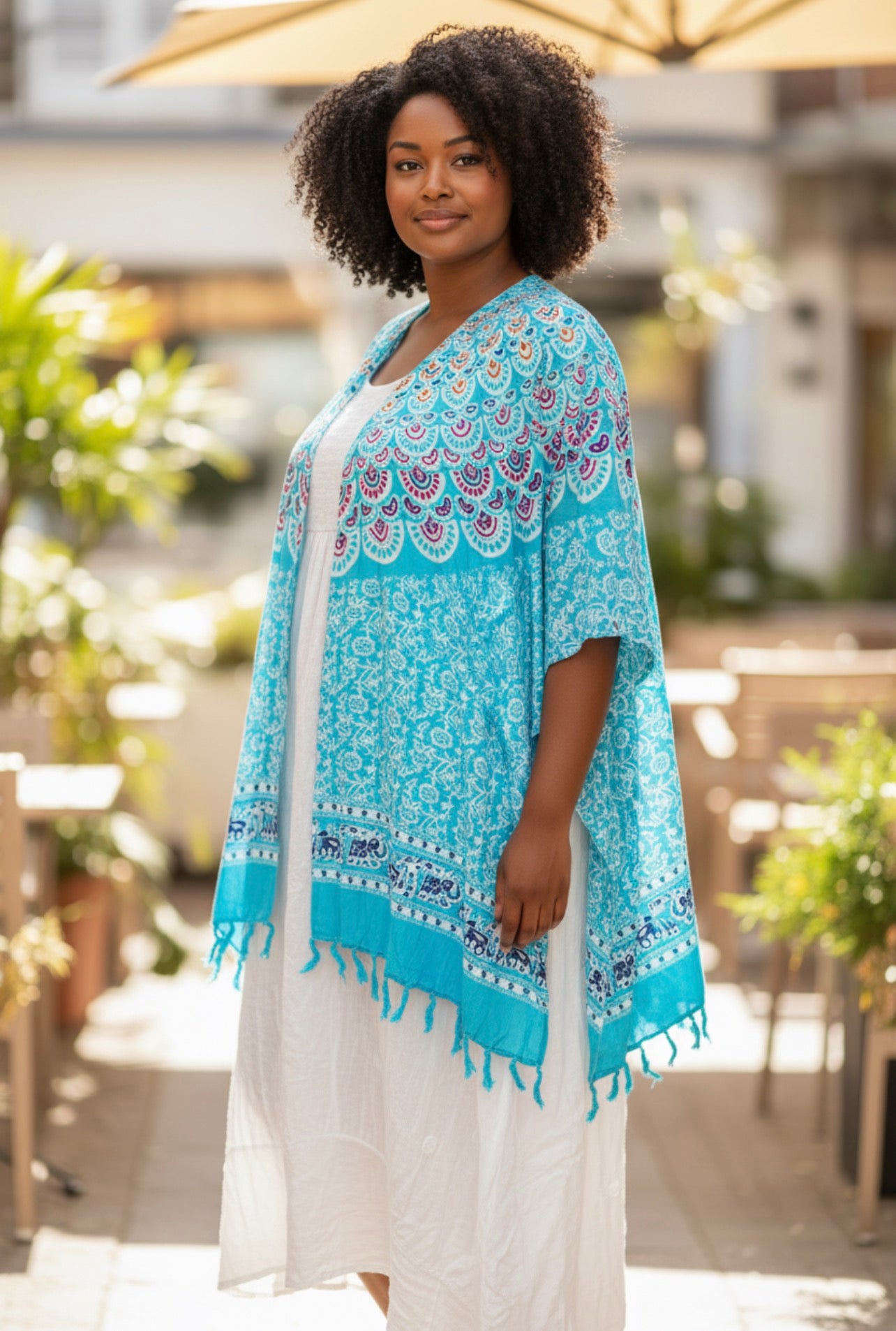 Luna Serena Open poncho One size past voor alle maten tot maat 52/54