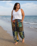 Hippie- Patch work  broek One size past voor mt 48-50-52