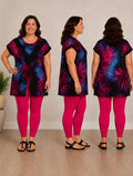 Batik tuniek Luna serena past voor maat 52-54-56- kleine 58