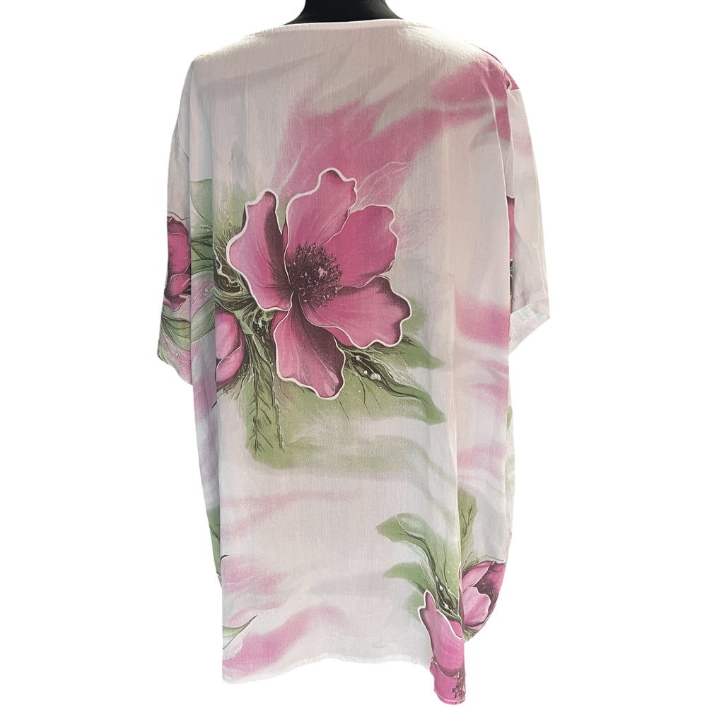 La Bass tuniek in linnenlook  beige roze Plus size