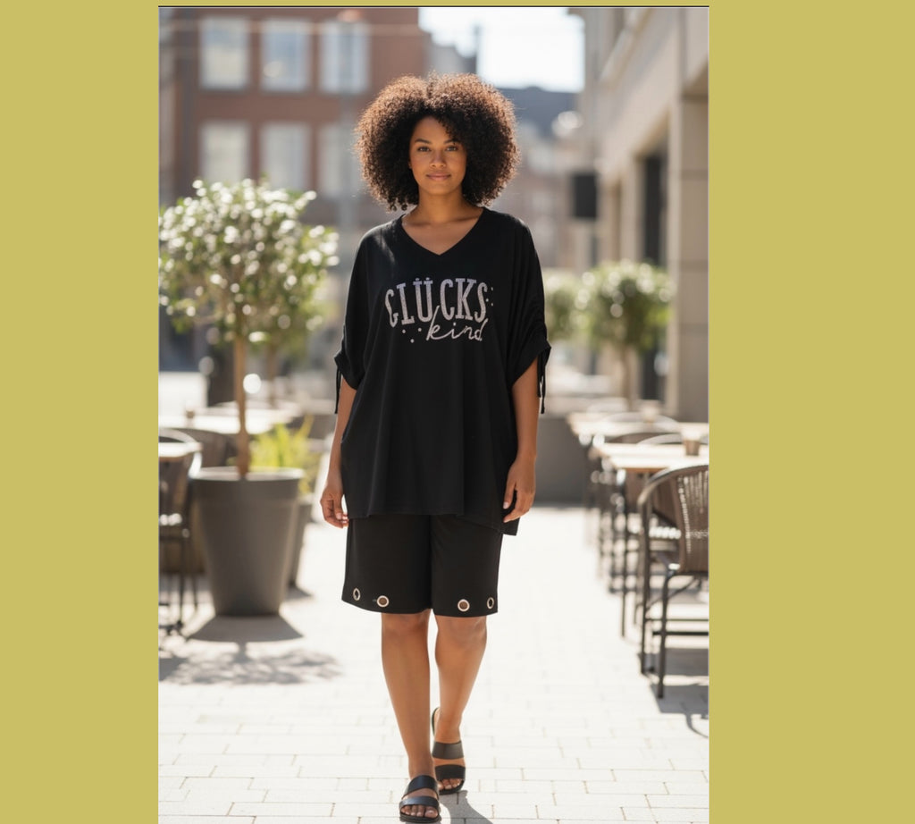 Shirt met glitter tekst Plus size voor meerder maten tot 56/58