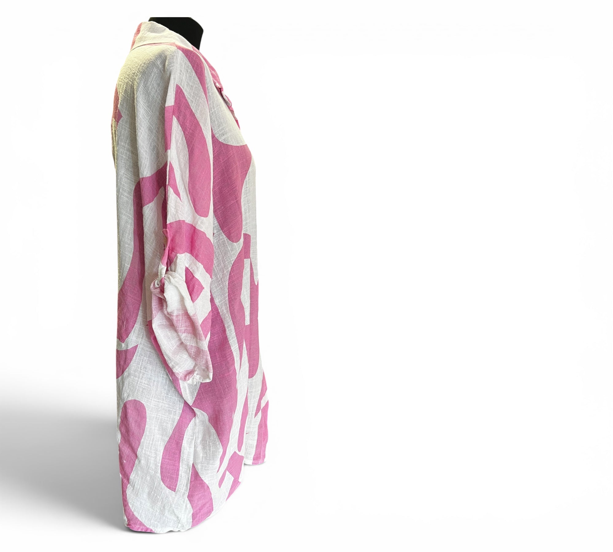 Lange blouse linnen lookOne size past voor maat 52-54-56 kleine 58