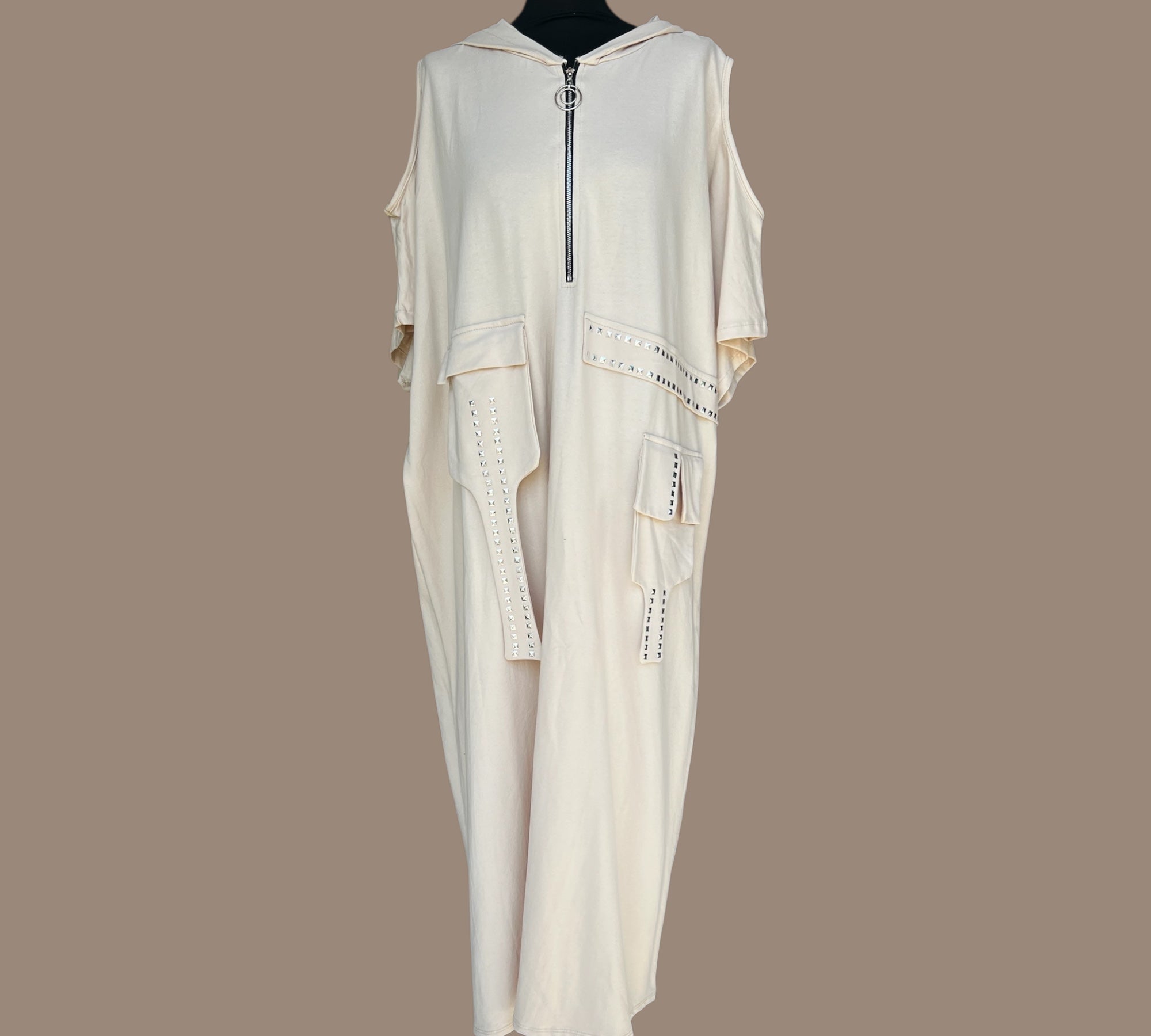 Jurk Plus Size beige Past voor maat 54-56-58