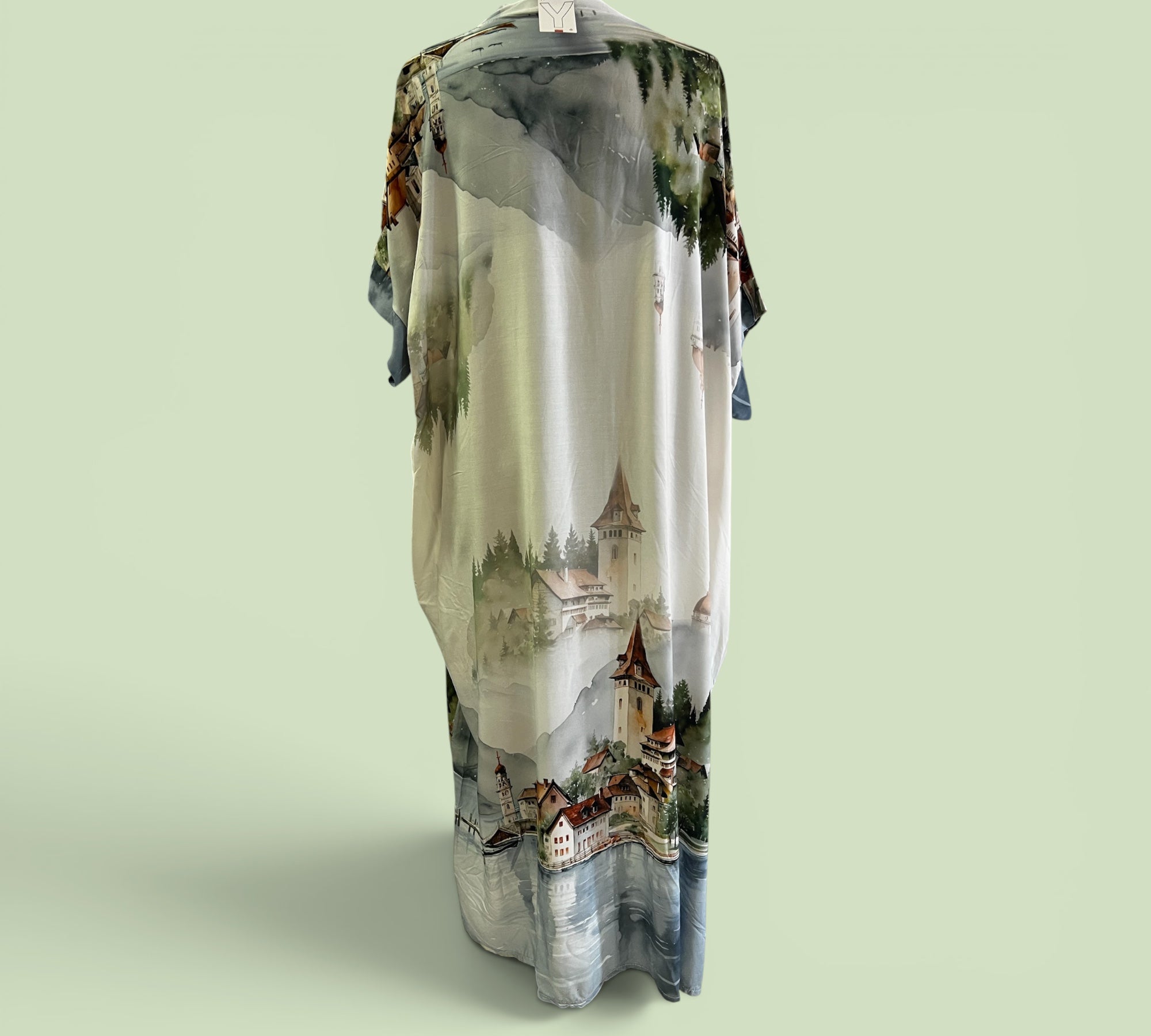 Zomerse jurk in 3D print One size past voor maat 52-54-56-58