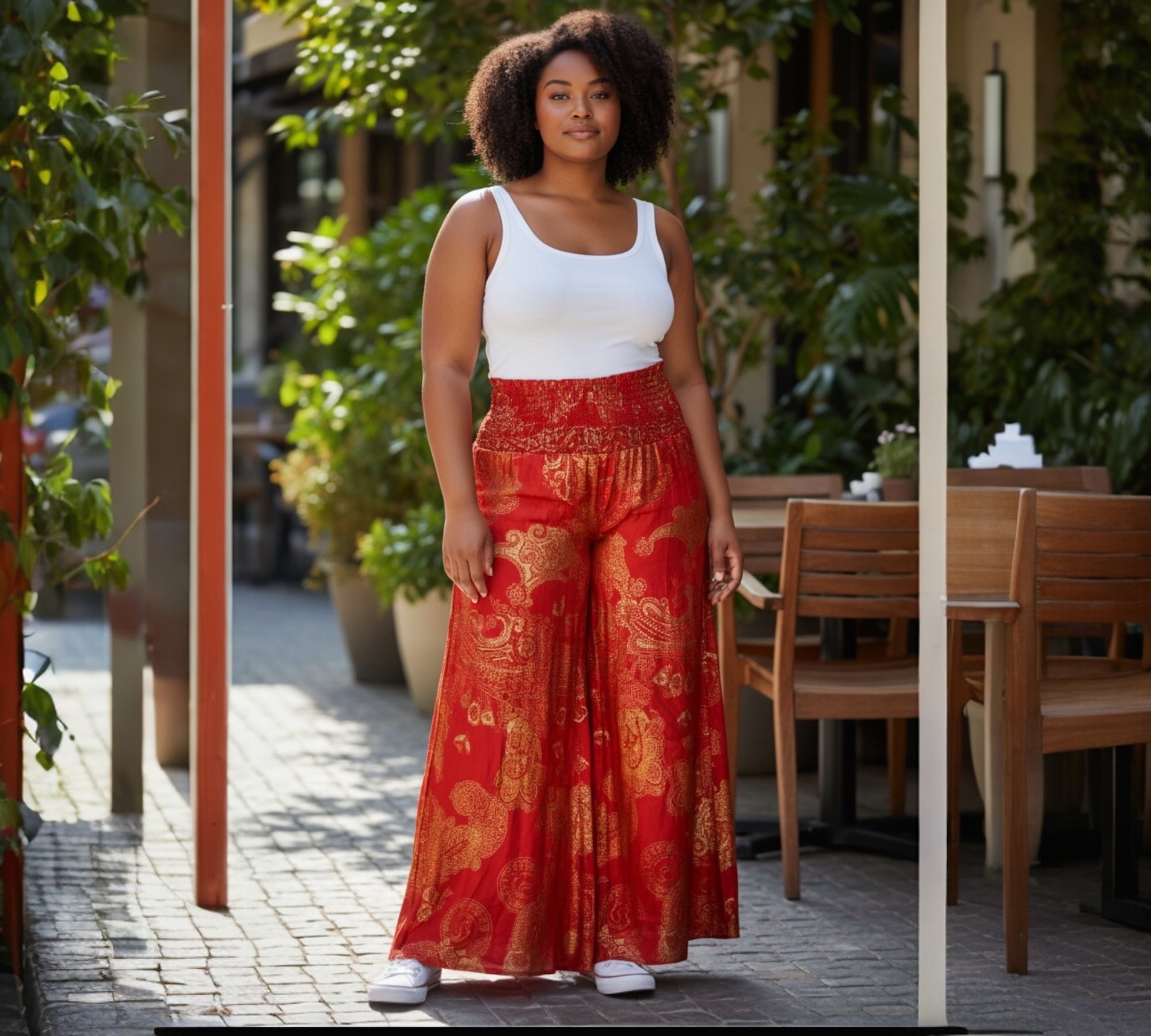 Broek rok  wijdte brede elastieke taille past voor maat 48-50-52