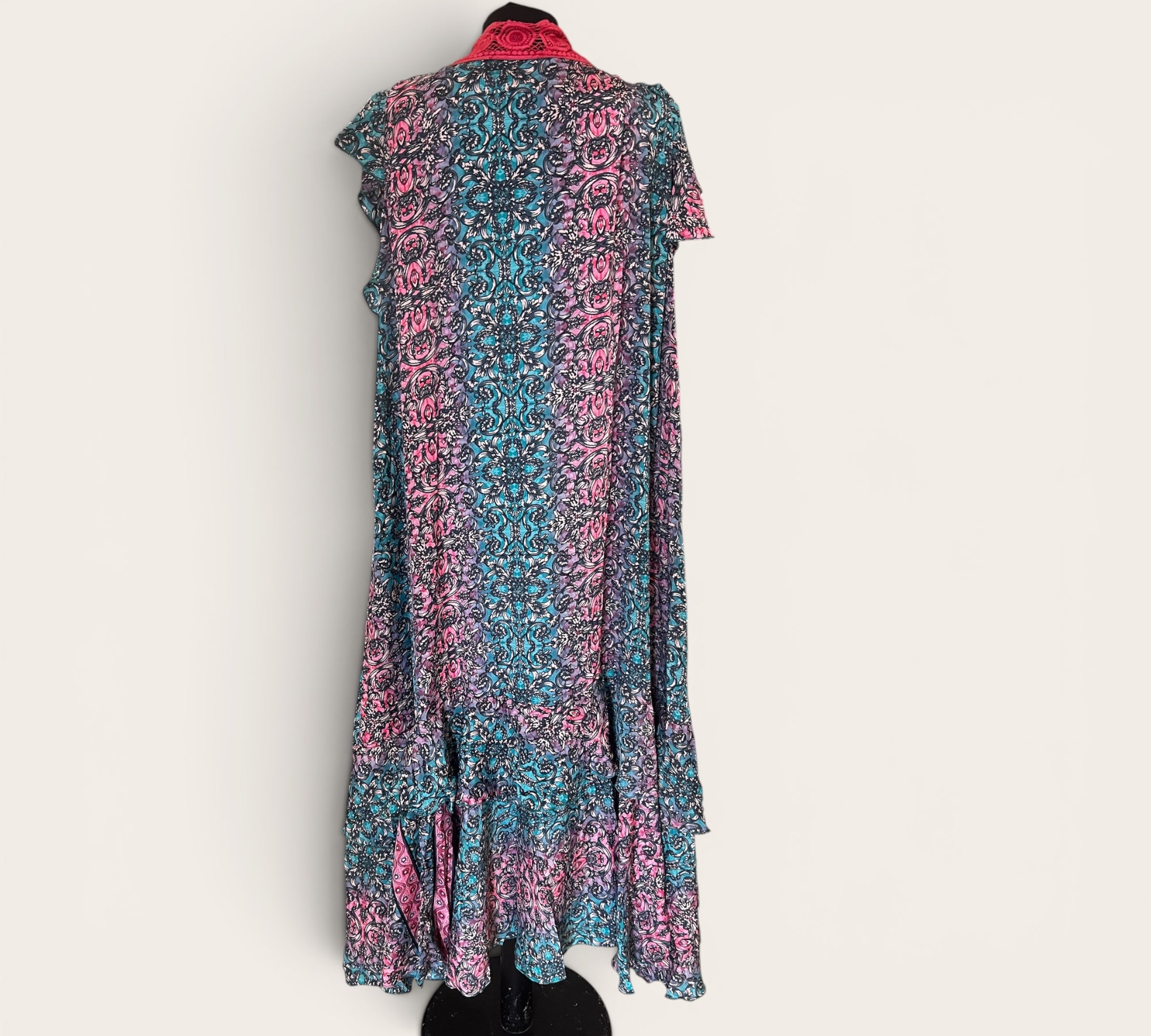 Kimono met foezel One size past voor maat 48 tot 52 Viscose met zijde