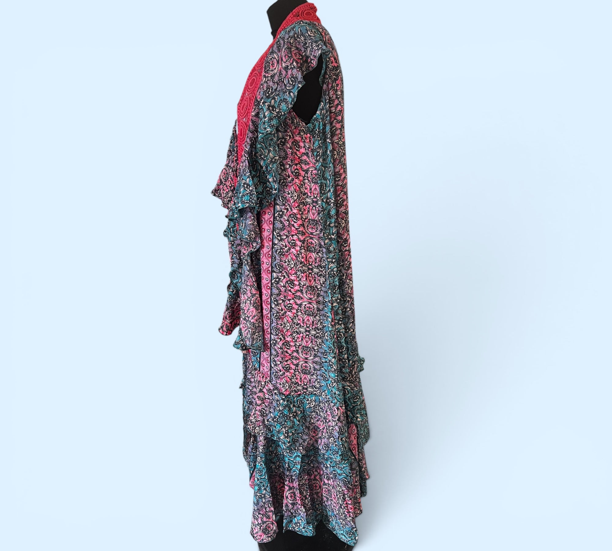 Kimono met foezel One size past voor maat 48 tot 52 Viscose met zijde