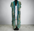 Kimono met foezel zijde met viscose One sizepast voor  mt 48 tot 52
