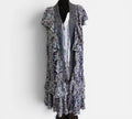 Kimono met foezel zijde met viscose One sizepast voor  mt 48 tot 52