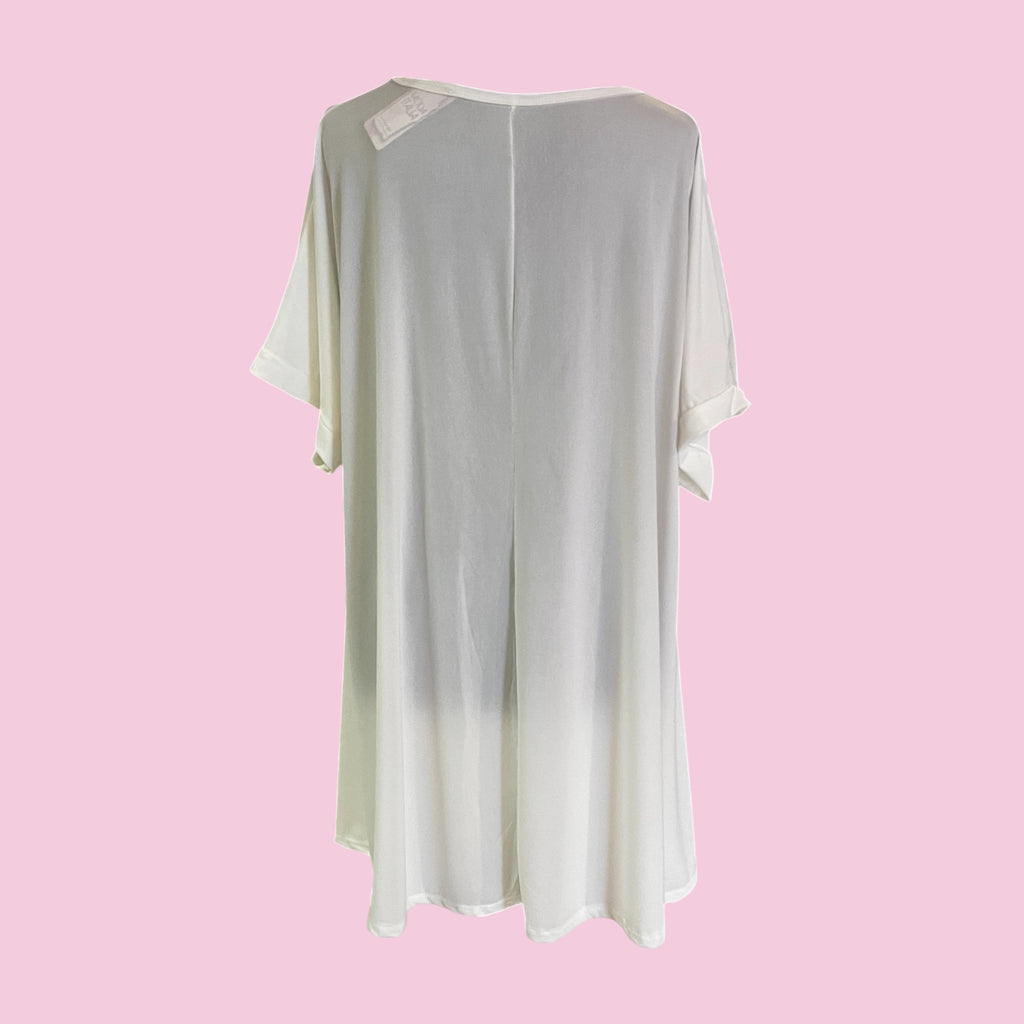 Shirt stretch iets Alijn gebroken wit One size makkelijk tot maat 56/58