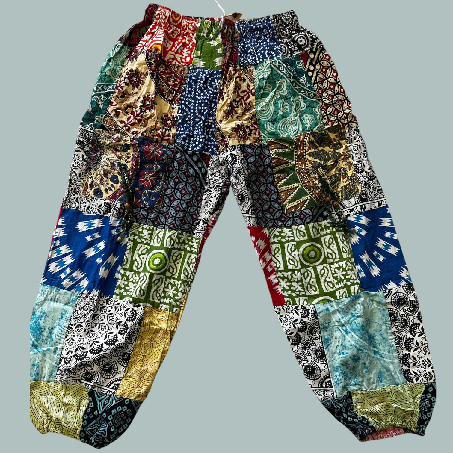 Hippie- Patch work  broek One size past voor mt 48-50-52