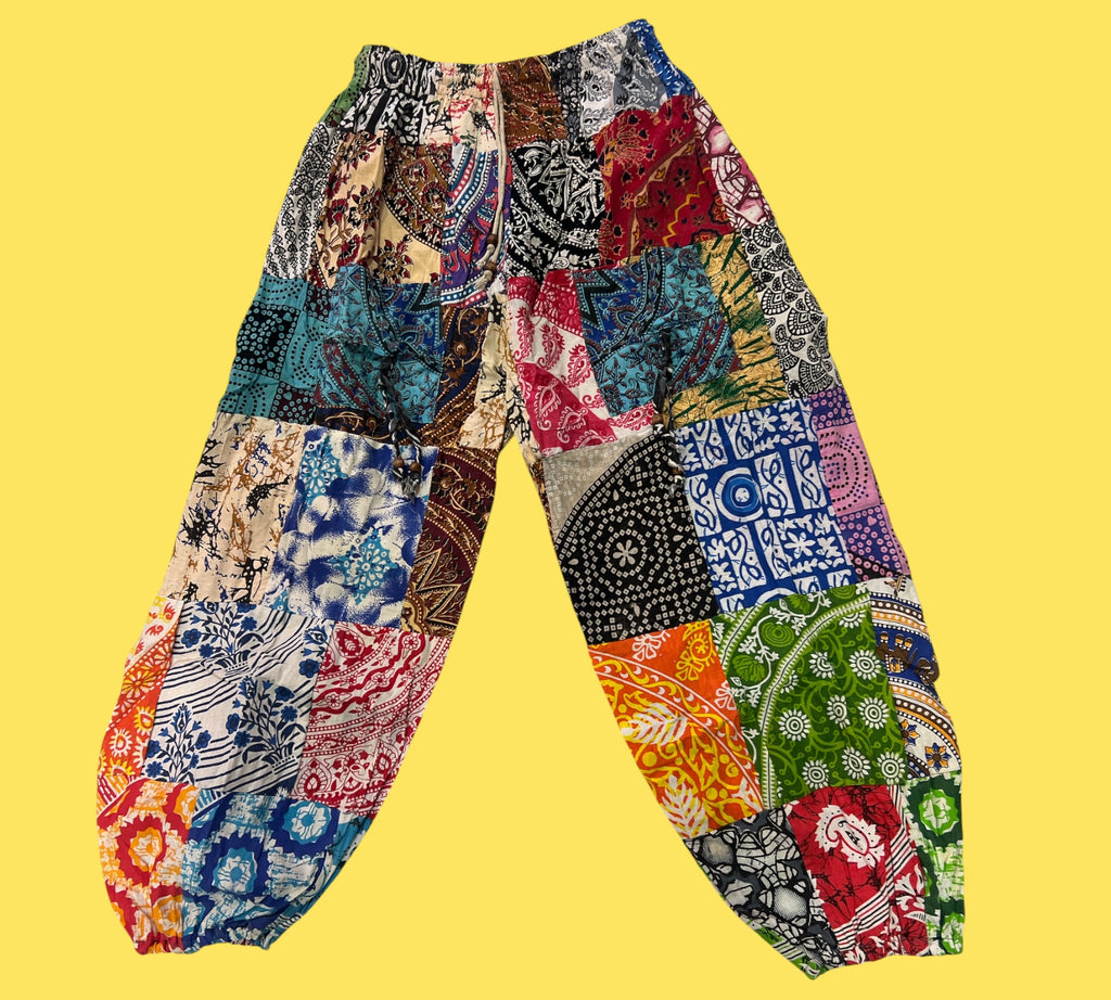 Hippie patch work broek One size past voor maat 48-50-52