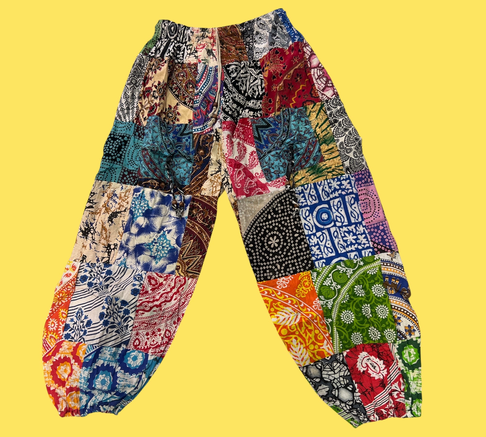Hippie patch work broek One size past voor maat 48-50-52