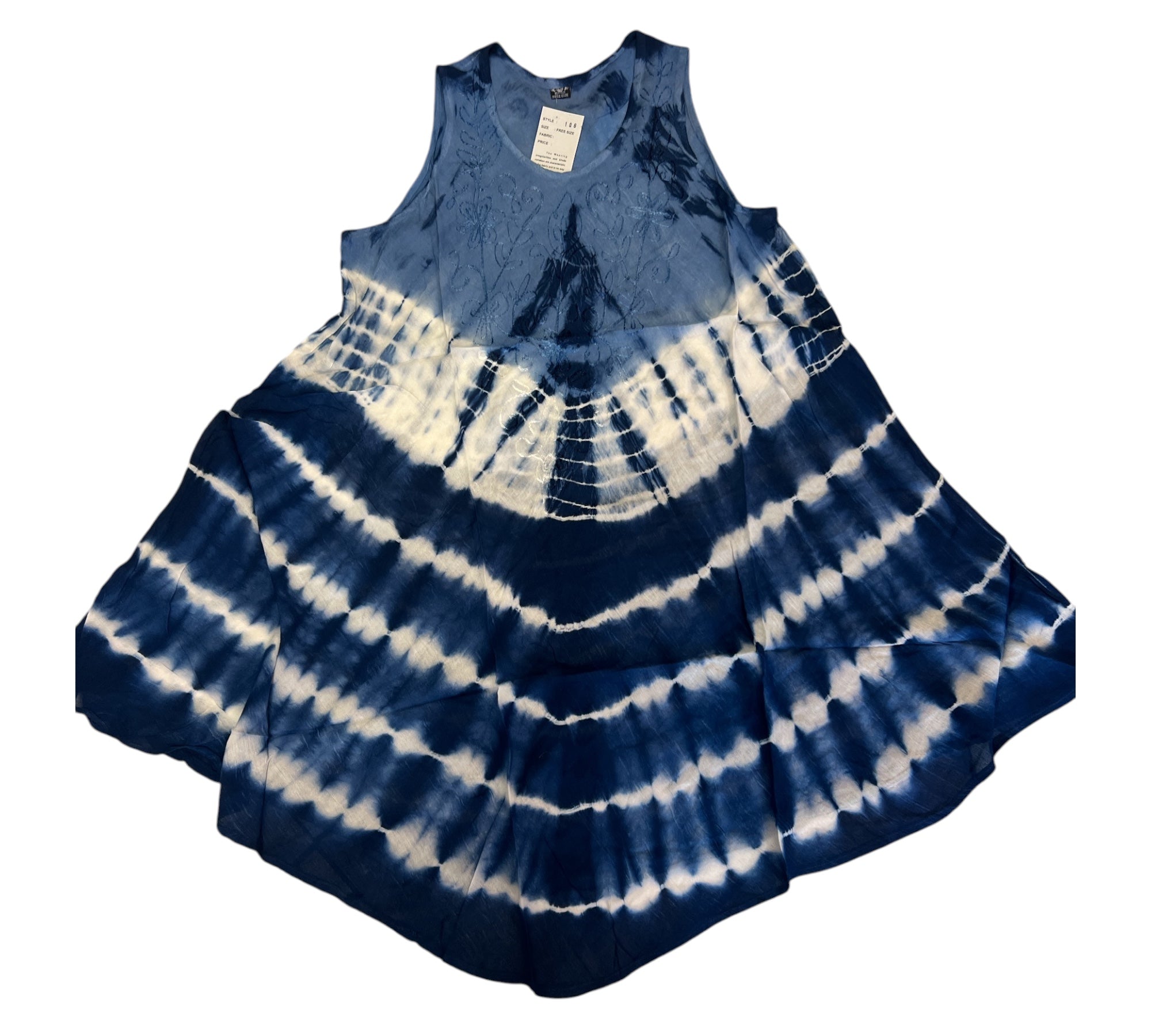 Tie Dye jurkje Mouwloos One size past voor 48- 50-52