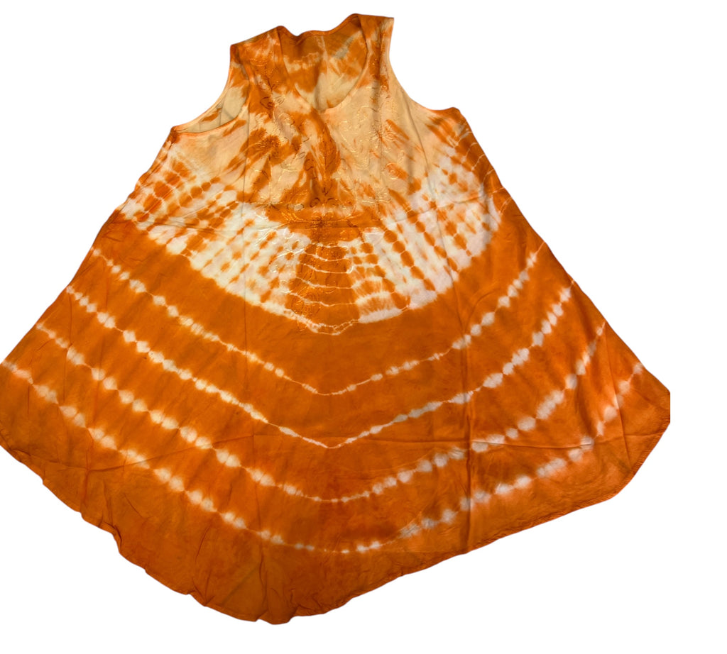 Tie Dye jurkje Mouwloos One size past voor 48- 50-52