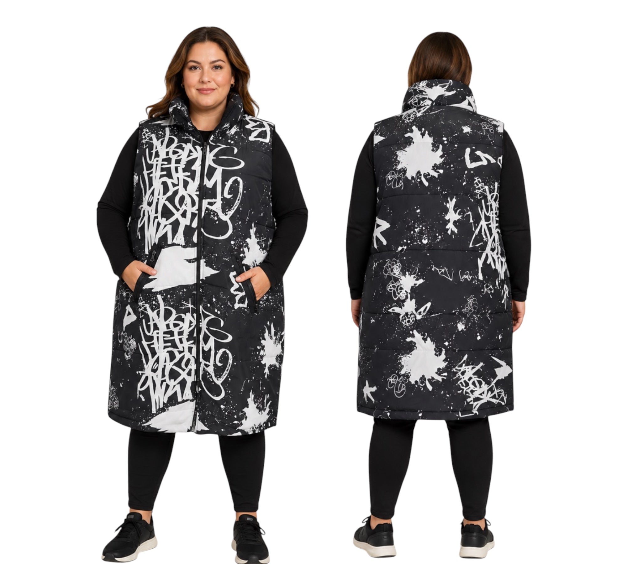 Lange dunne body warmer past voor mt 48- 50-52