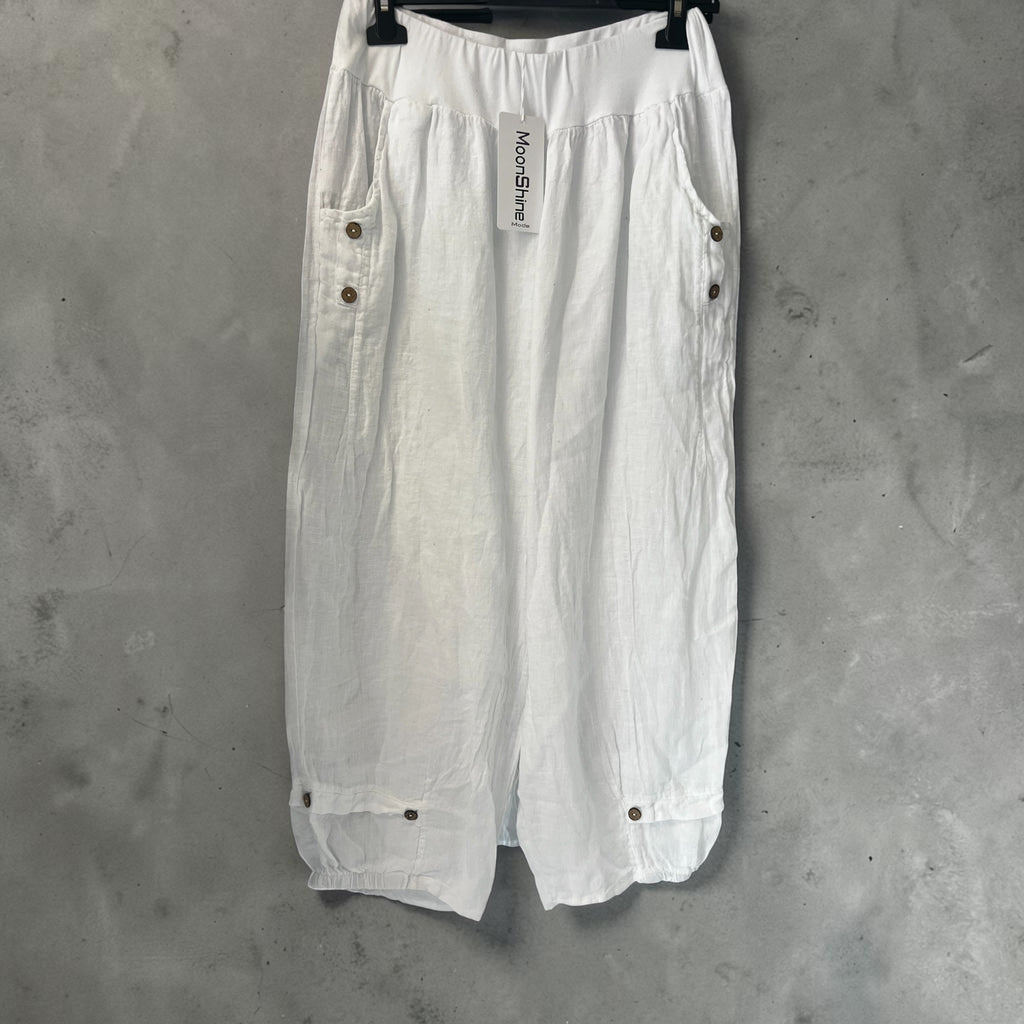 Moonshine linnen broek  wit maat  2-3-4-5
