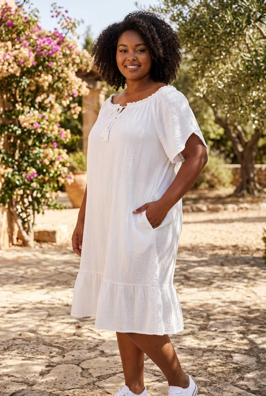 Jurkje zomers , kan ook off shoulder one size past voor meerdere maten