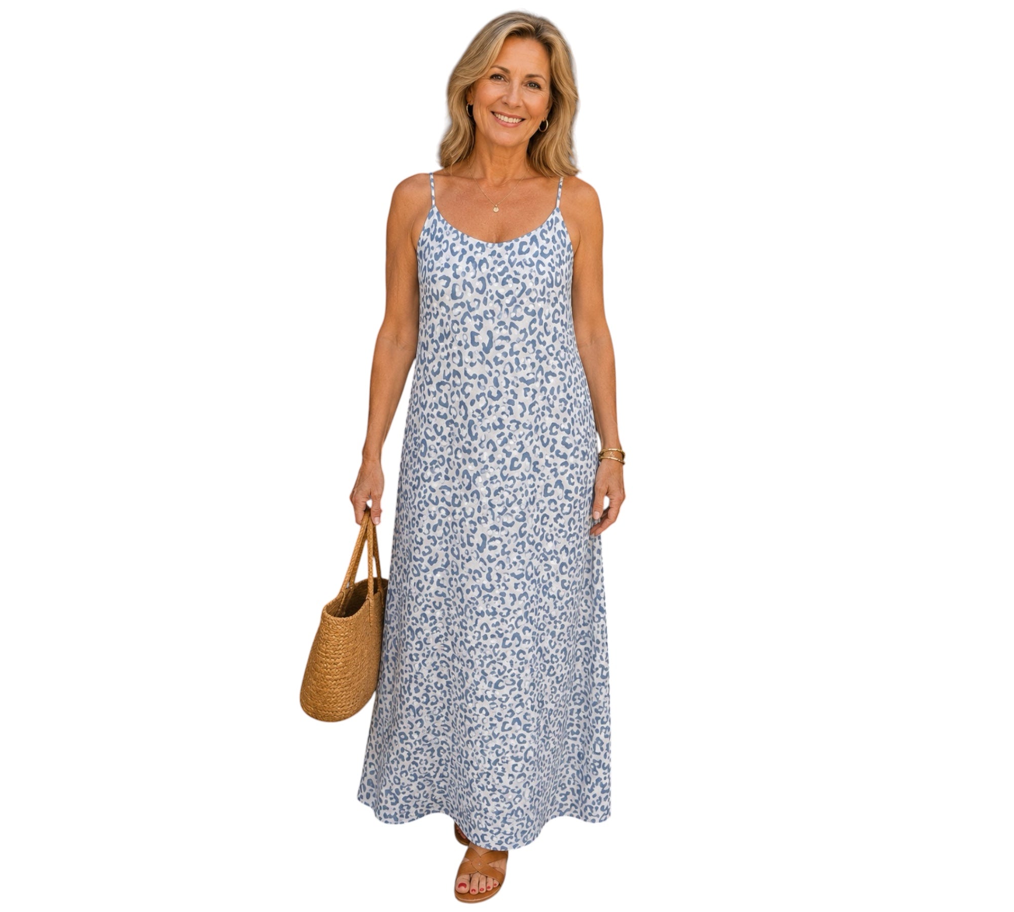 Maxi jurk viscose past voor maat 48-50-52