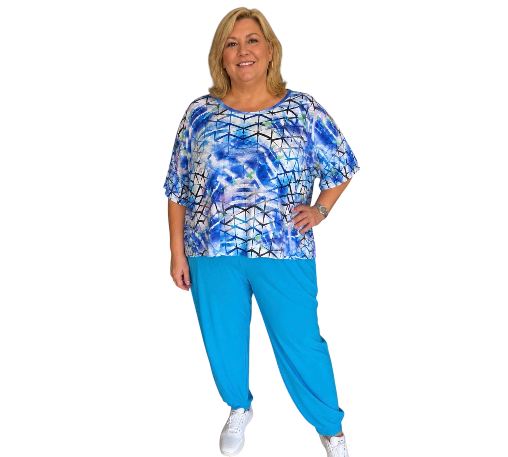 T-shirt kort wijd Naveed One size past tot maat 58