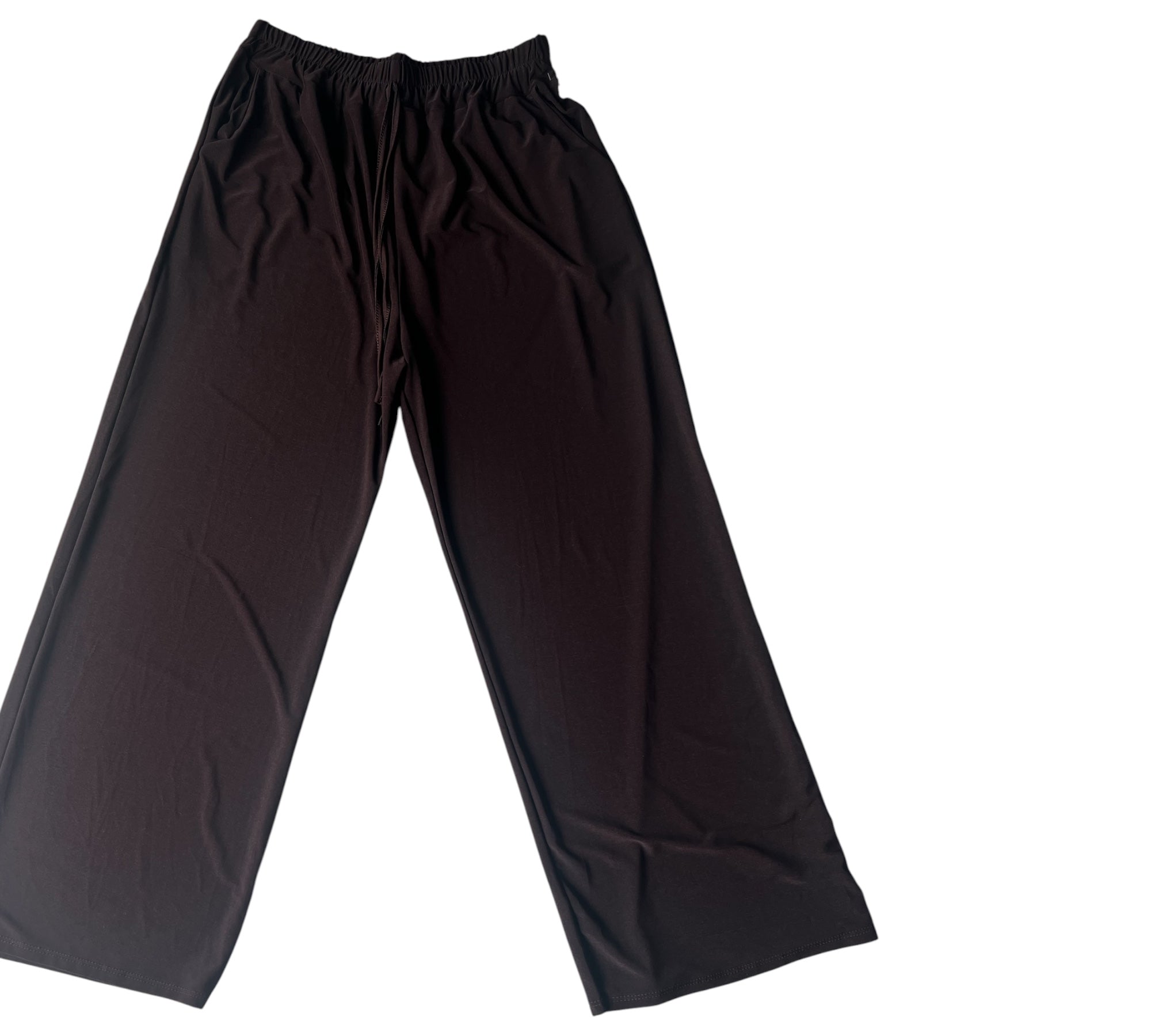 Broek stretch rechte iets wijdere pijpen in zwart en bruin past voor maat 48-50-52-54