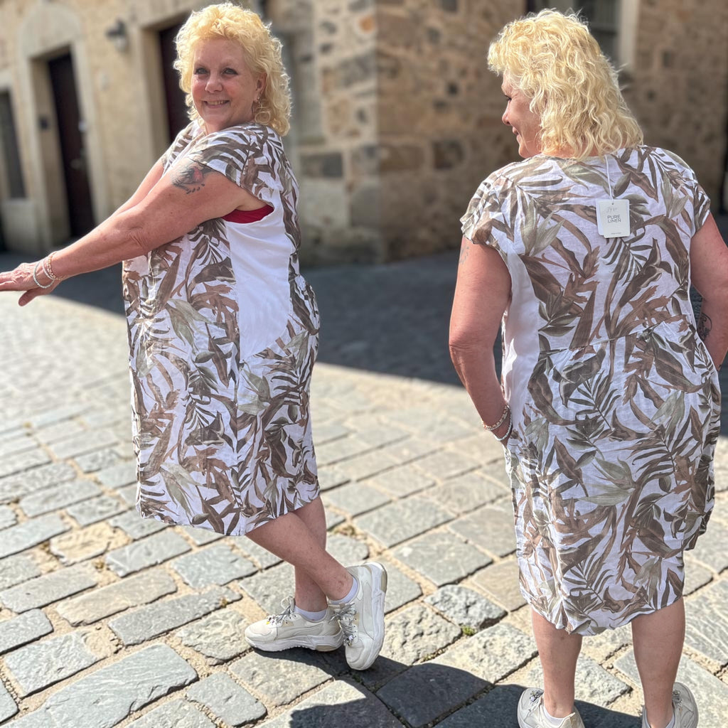 Linnen jurkje maat 3xXL past voor maat 50-52-54