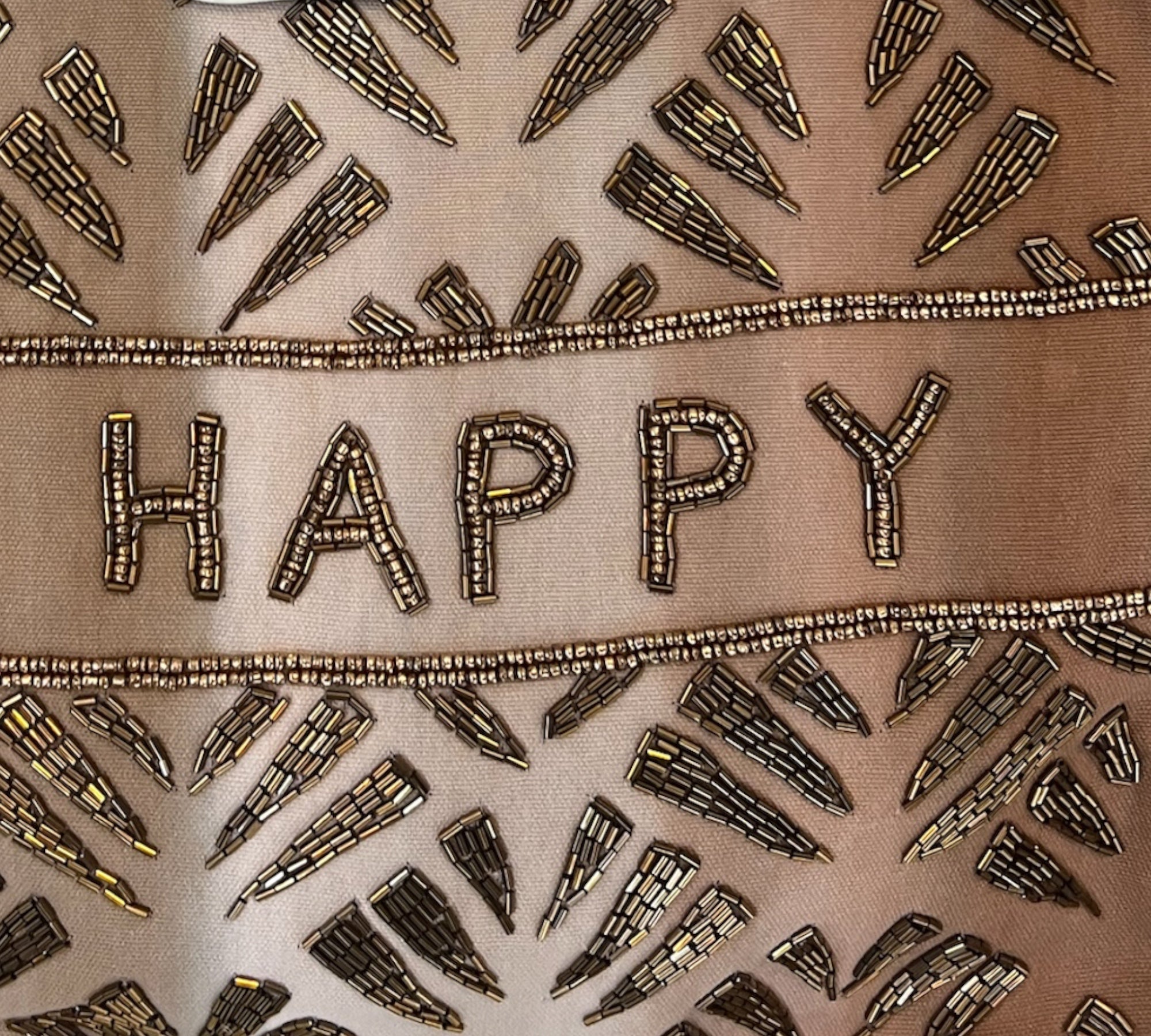 Geborduurde tas Happy