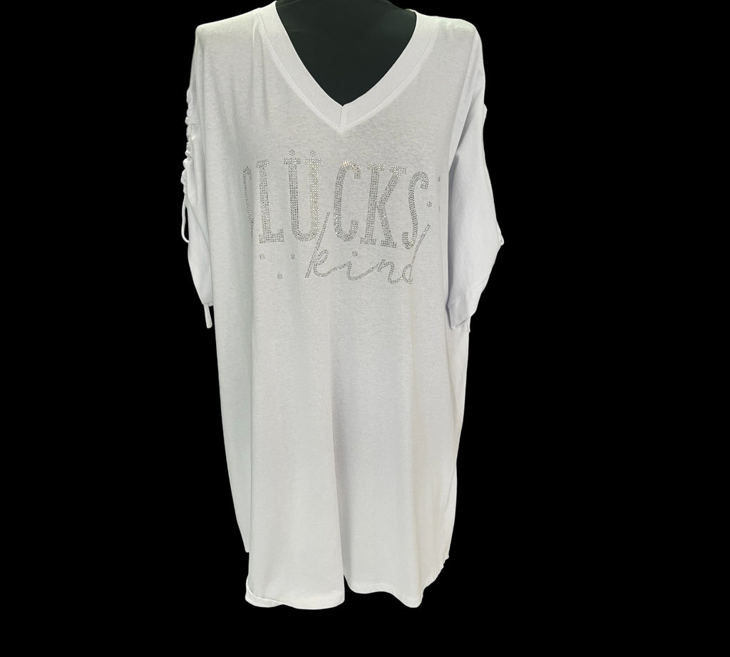 Wit shirt met zilver past voor 52-54-56