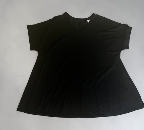 Alijn shirt zwart korte mouw One size past tot maat