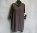 Lange blouse bruin Plus size past tot maat 58