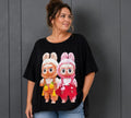 Loose fit shirt met Labubu popjes  One size past voor meerdere maten