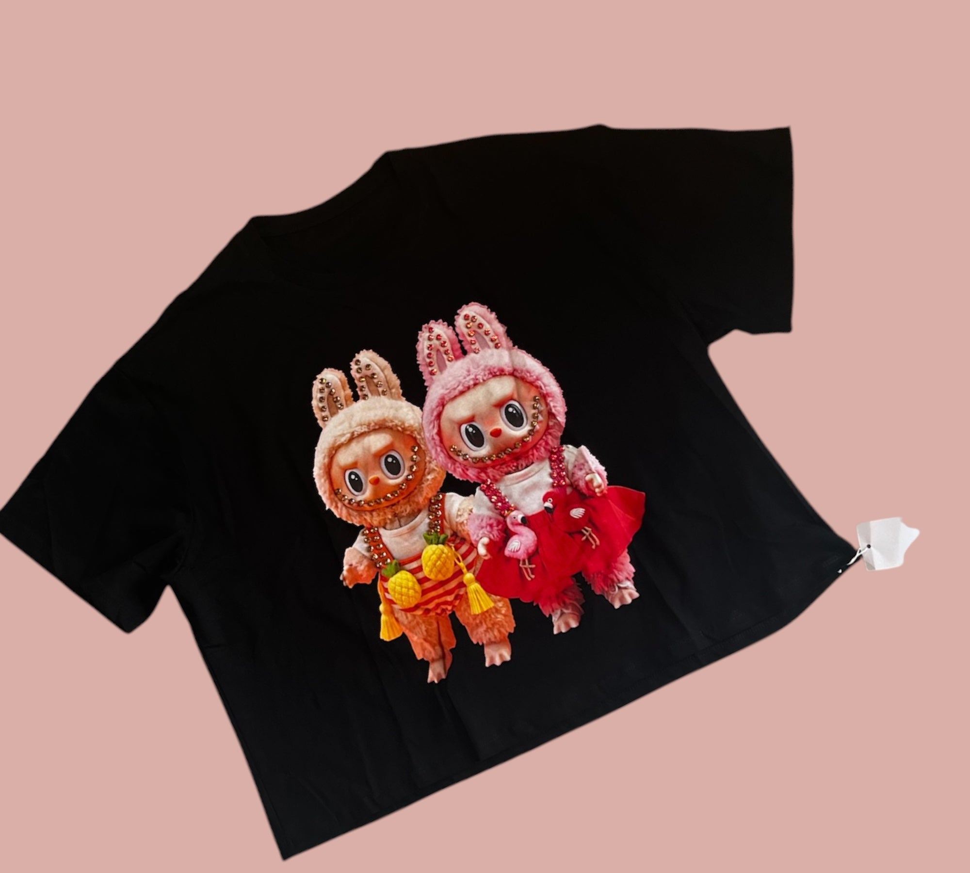Loose fit shirt met Labubu popjes  One size past voor meerdere maten
