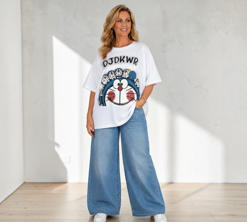 Loose fit shirt One size past voor meerdere maten Yipin Fashion