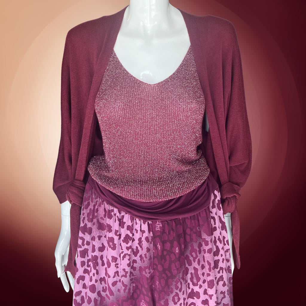 Top met zilveren lurex draad past voor maat 38-40-42