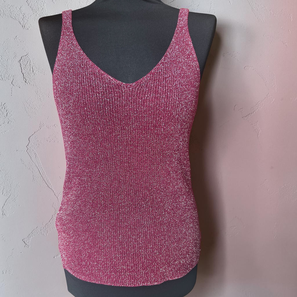 Top met zilveren lurex draad past voor maat 38-40-42