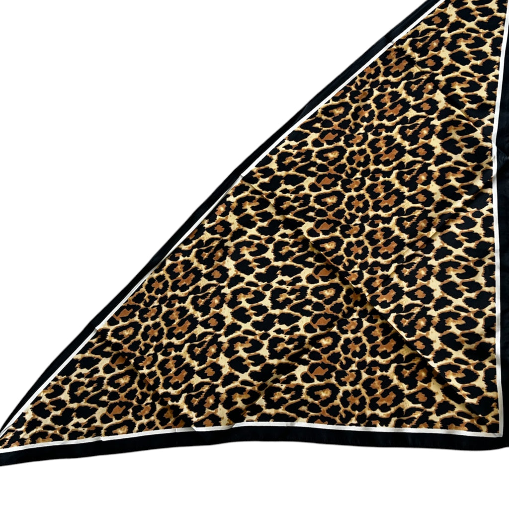 3 hoek sjaaltje zijde/viscose panter print