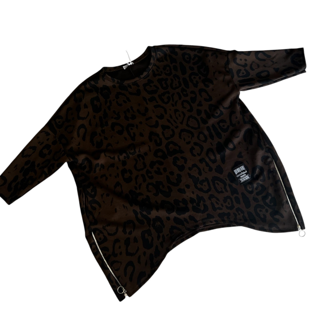 Apart tuniek met ritsjes zijkant One size past voor maat 50-52-54-56