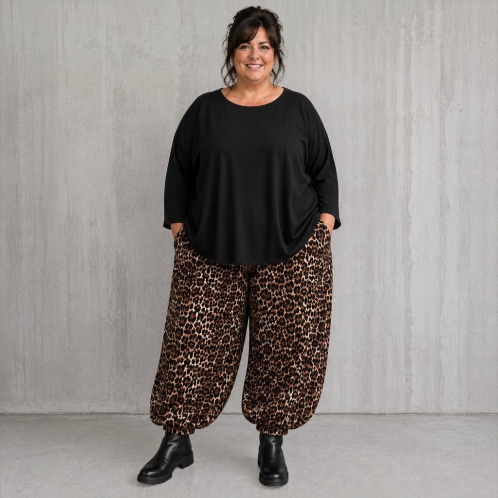 Wijde broek onderkant elastiek Plus size past tot maat 58