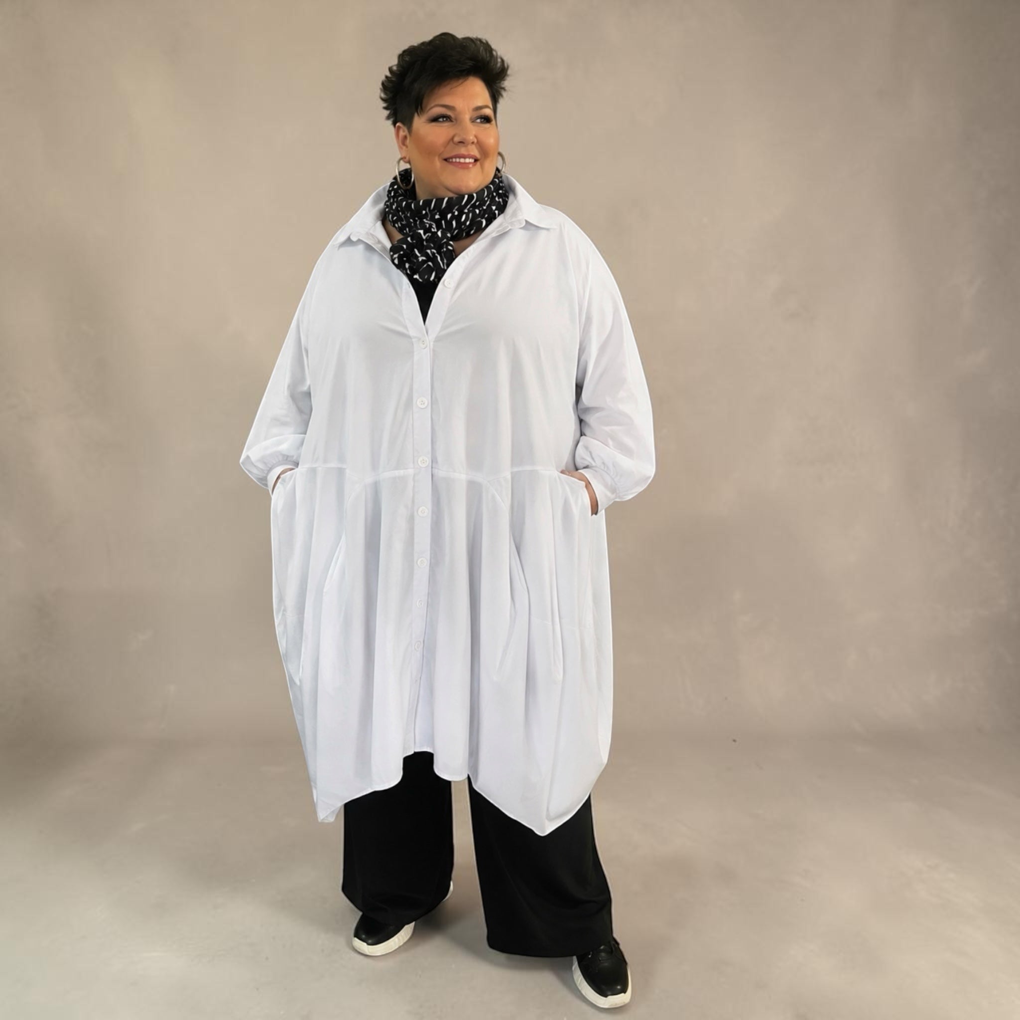 Moonshine stretch lange blouse/jurk maat 54-56-58