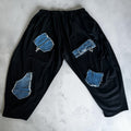 Moonshine ballon broek met jeans stukken met stretch mt 3= 54-56-58